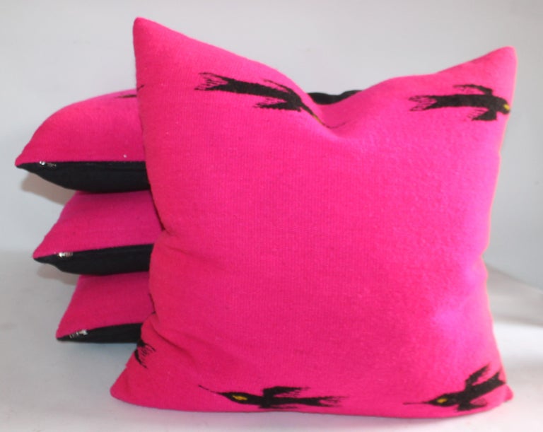 Adirondack Mexican Indian Weaving Pillows Birds in Flight Collection of Four Pillows For Sale