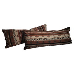 Vintage Mexican Indian weaving pillows with Mohair backing