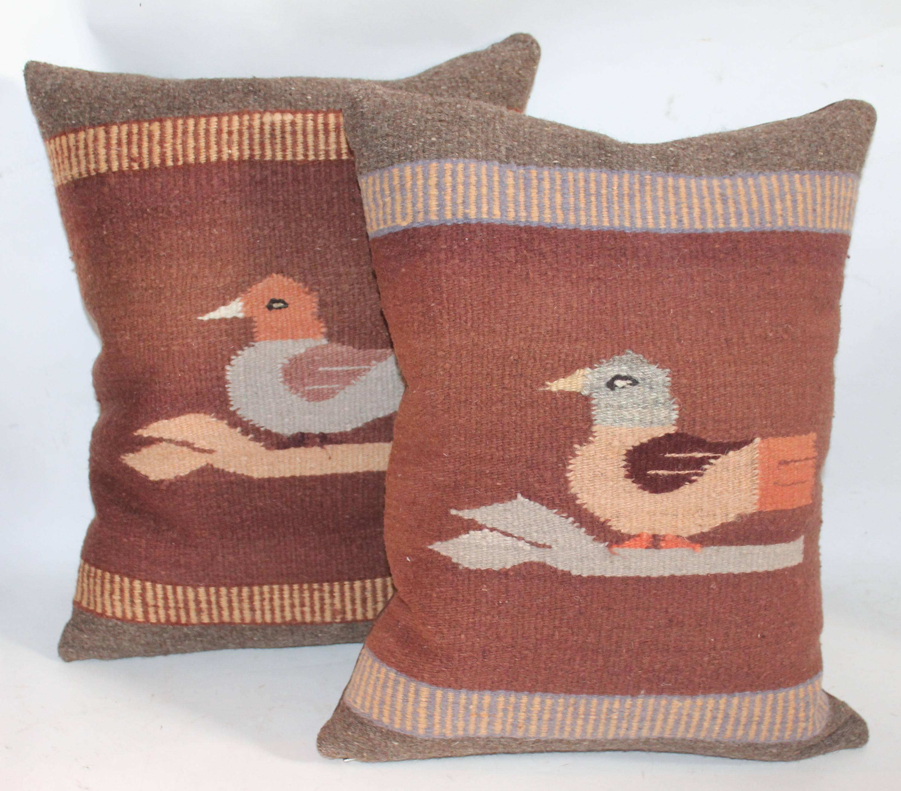 Mexican Indian Weaving's Bird Pillows In Excellent Condition In Los Angeles, CA
