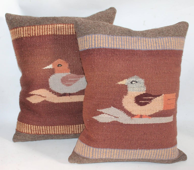 Mexican Indian Weaving's Bird Pillows In Excellent Condition For Sale In Los Angeles, CA