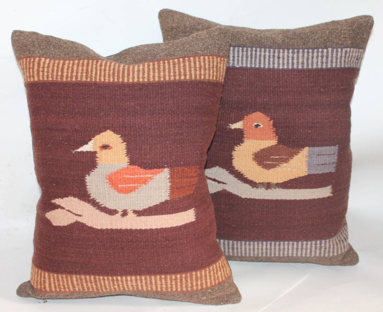 20th Century Mexican Indian Weaving's Bird Pillows For Sale