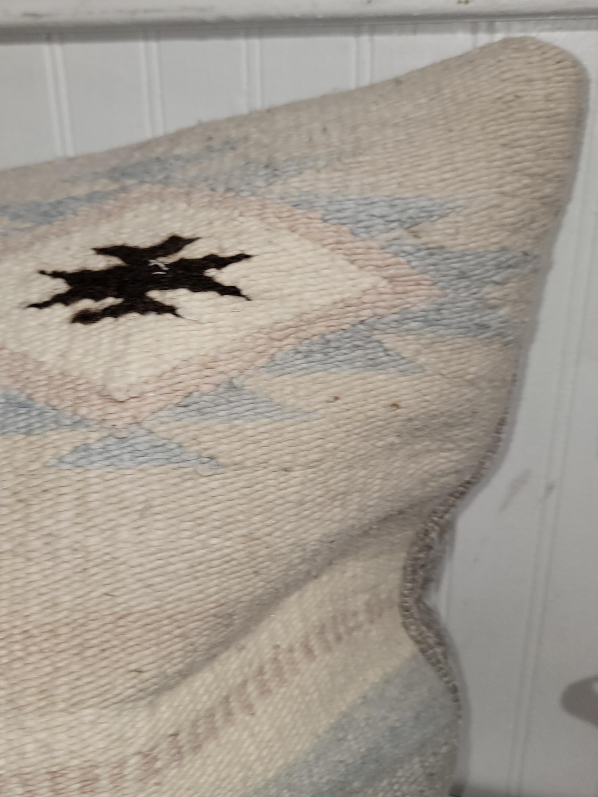 Stile Adirondack Cuscino Serape in lana indiana Mexican Indian in vendita