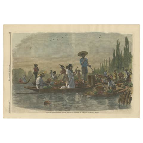 Mexican Indians Bringing Flowers and Fruits to Market, Lake Chalco, 1866