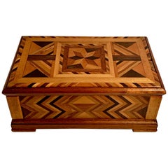 Mexican Inlay Folk Art Box with Secret Compartment