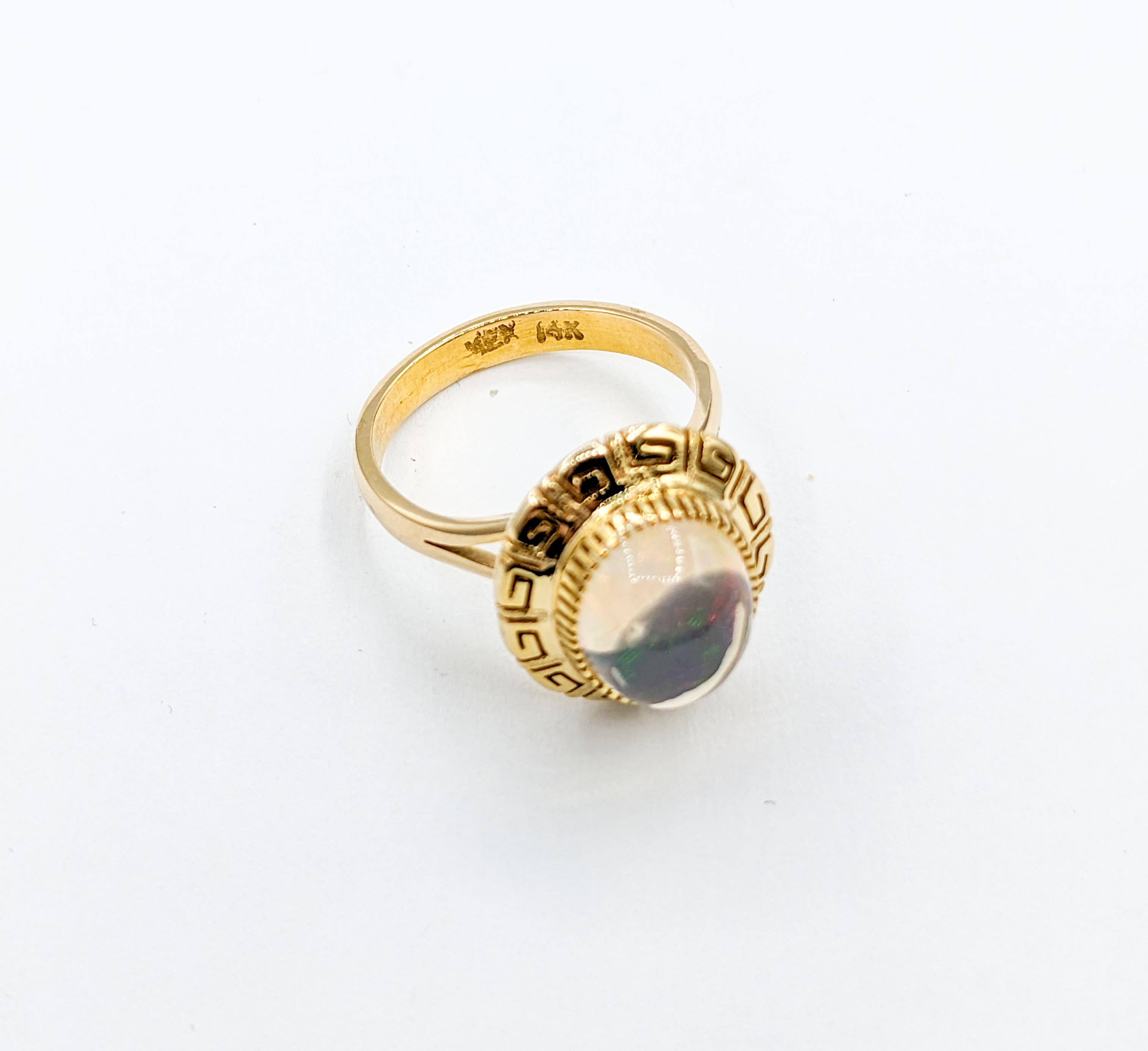 Modern Mexican Jelly Opal Ring in 14K Gold For Sale