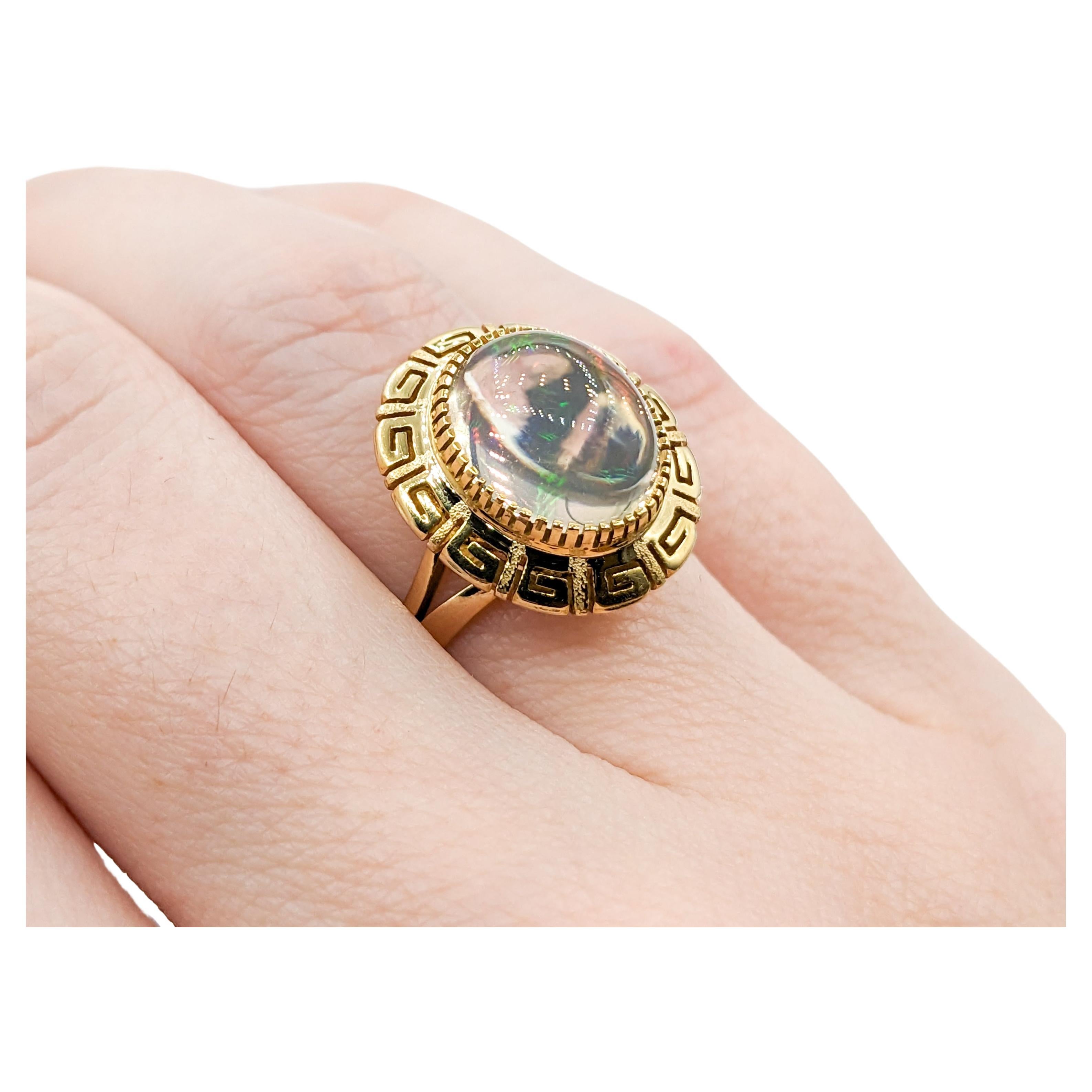 Mexican Jelly Opal Ring in 14K Gold For Sale