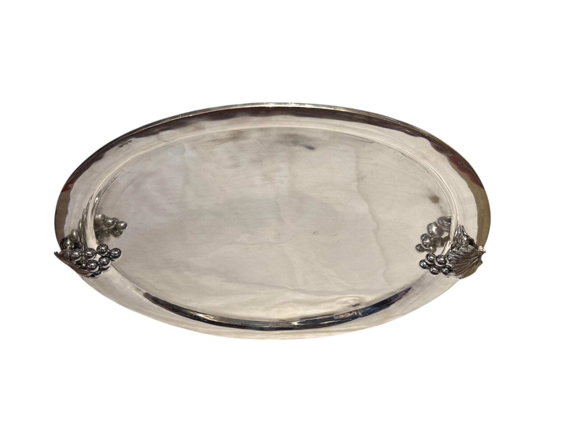 Greco Roman Mexican Large Round Serving Tray For Sale