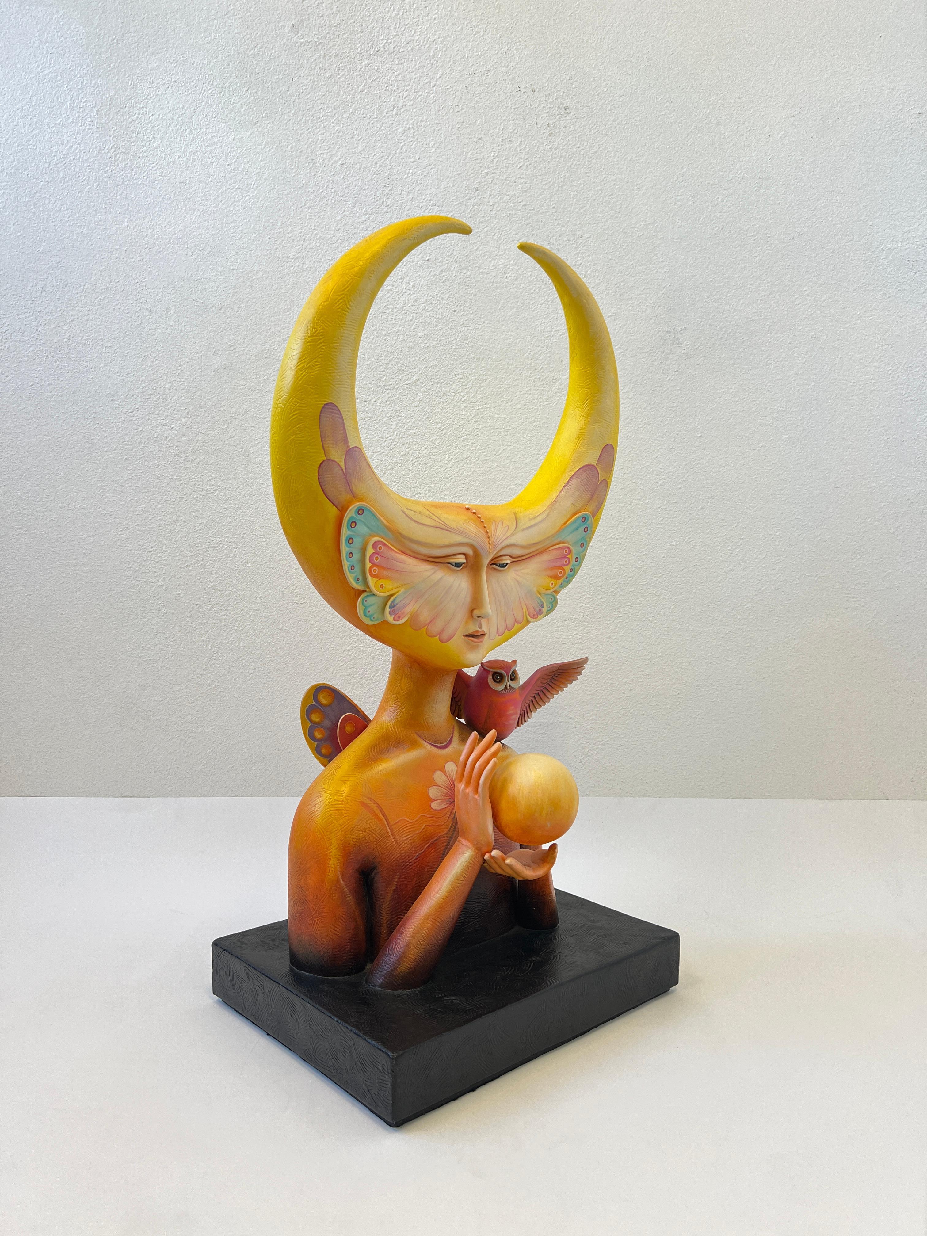 Modern Mexican Large Surreal ‘Intuition Bust’ Resin Sculpture by Sergio Bustamante