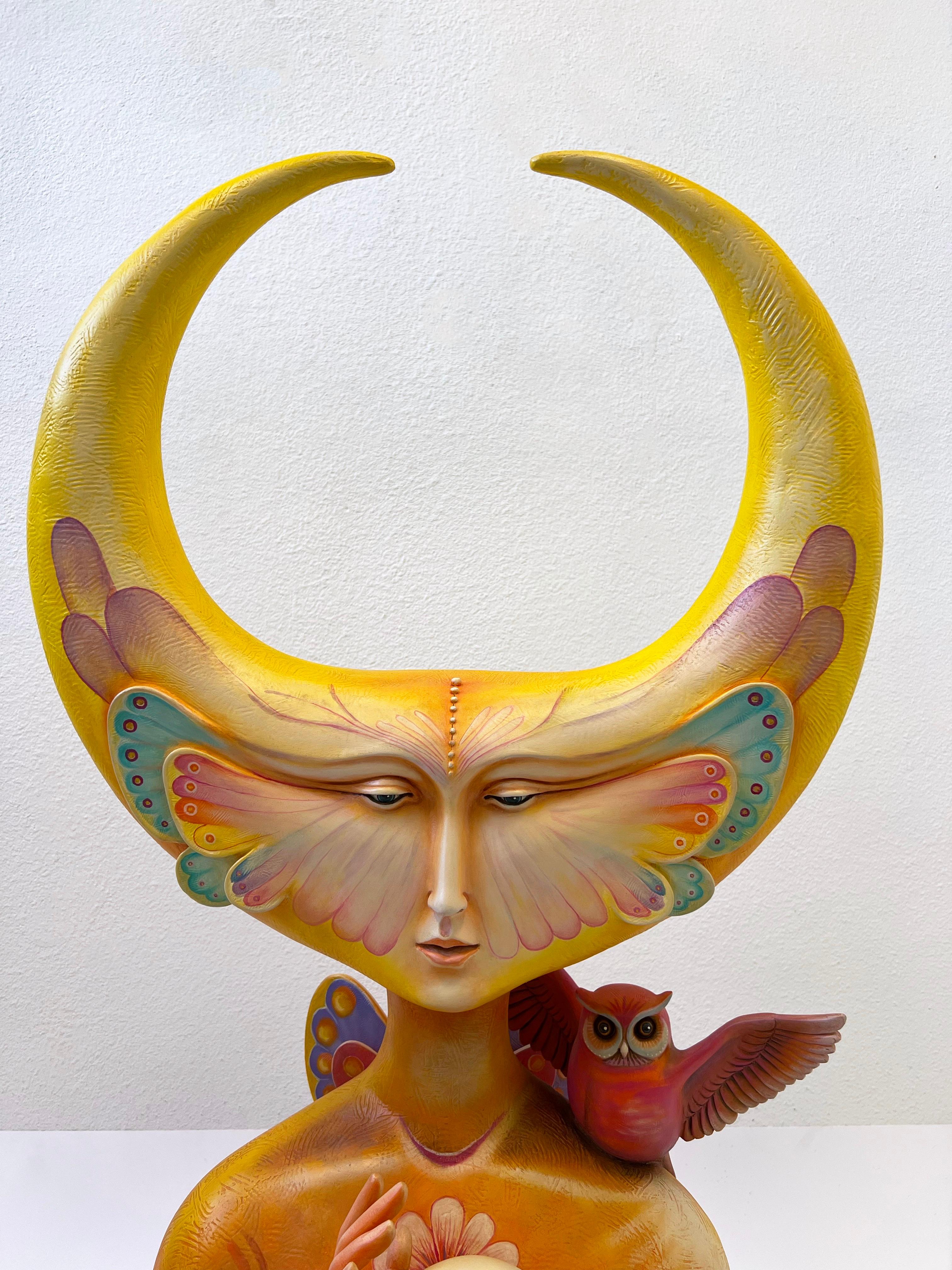 Mexican Large Surreal ‘Intuition Bust’ Resin Sculpture by Sergio Bustamante In Good Condition In Palm Springs, CA