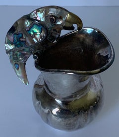 Los Castillo Papagei Silber und Abalone Milchkännchen