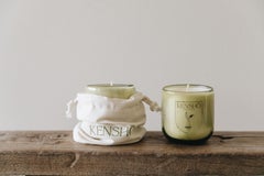 Mexican Made Green Glass Blown Soy Wax Candle