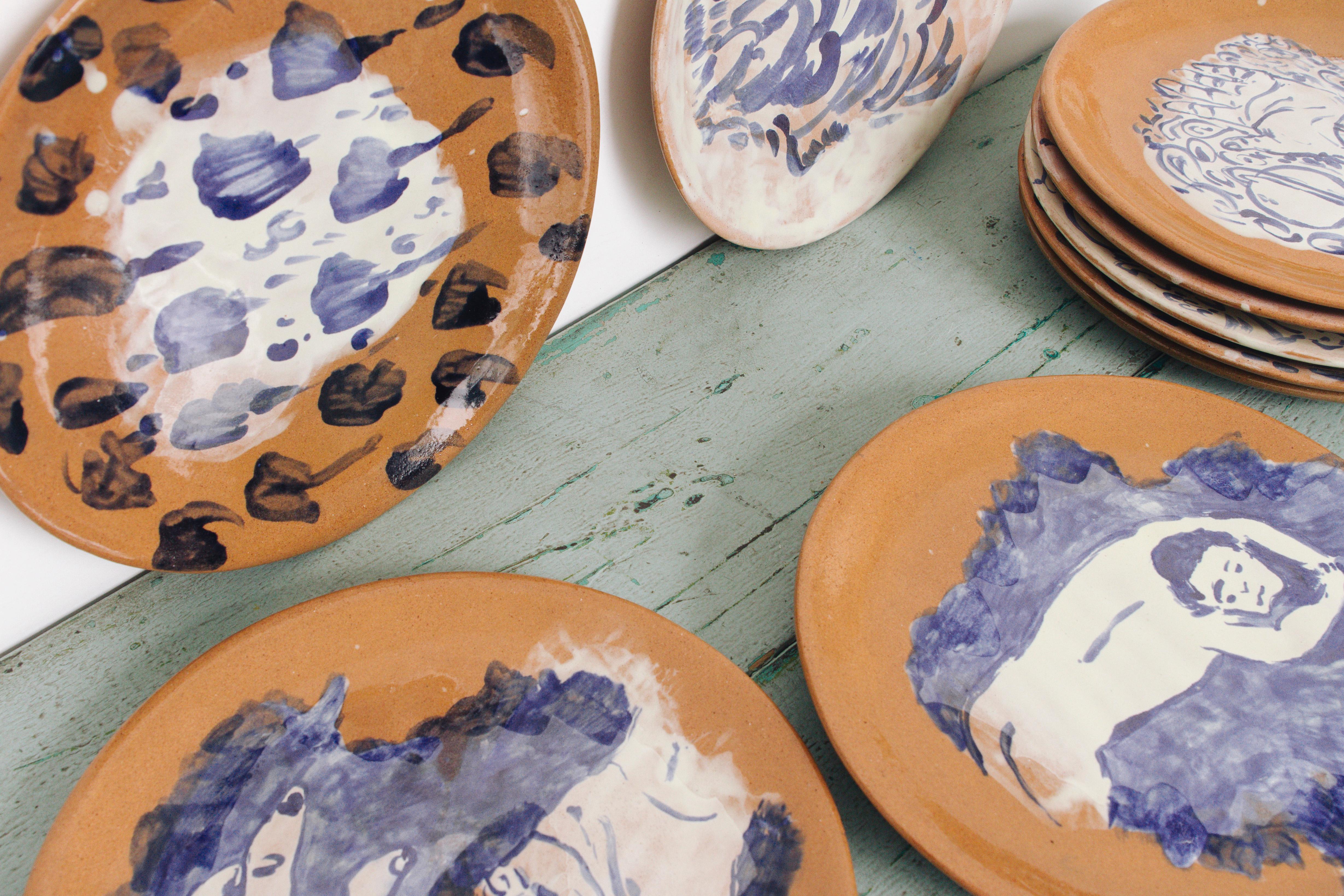 This Majolica ceramic plate collection was designed by Mexican sculptor, painter, and ceramist Lorenzo Lorenzzo — made in his studio, in the colonial town of San Miguel de Allende, in the state of Guanajuato, Mexico. For this limited edition
