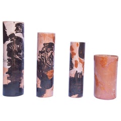 Ensemble de vases en céramique mexicaine et majolique, faits à la main, mi-siècle moderne, incrusté d'argile