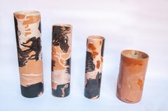 Ensemble de vases en céramique mexicaine et majolique, faits à la main, mi-siècle moderne, incrusté d'argile