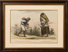 Mexican Market Indian and Firewood Seller, Hand-Colored Costume Print, 1865