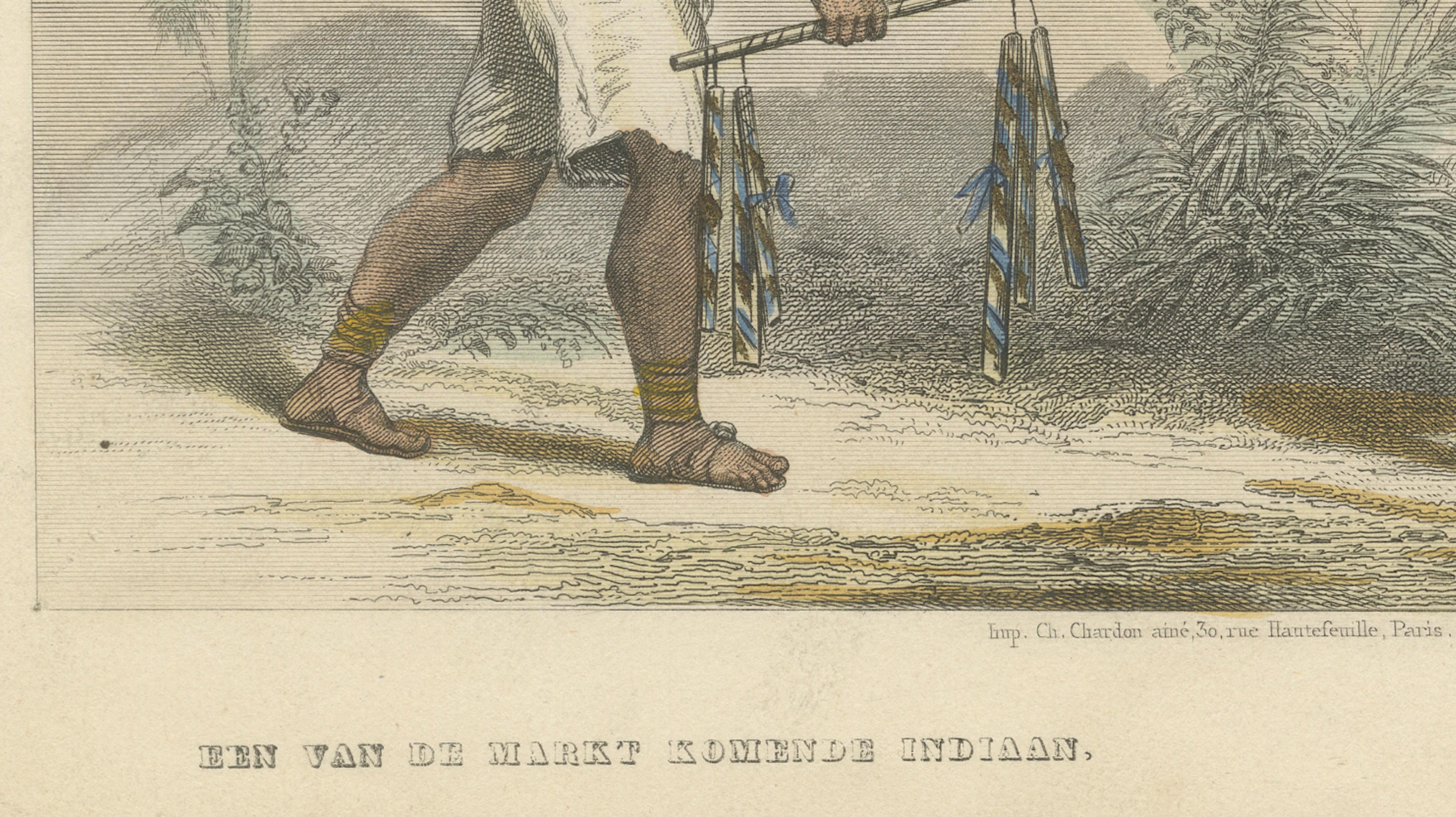 Mexican Market Indian and Firewood Seller, Hand-Colored Costume Print, 1865