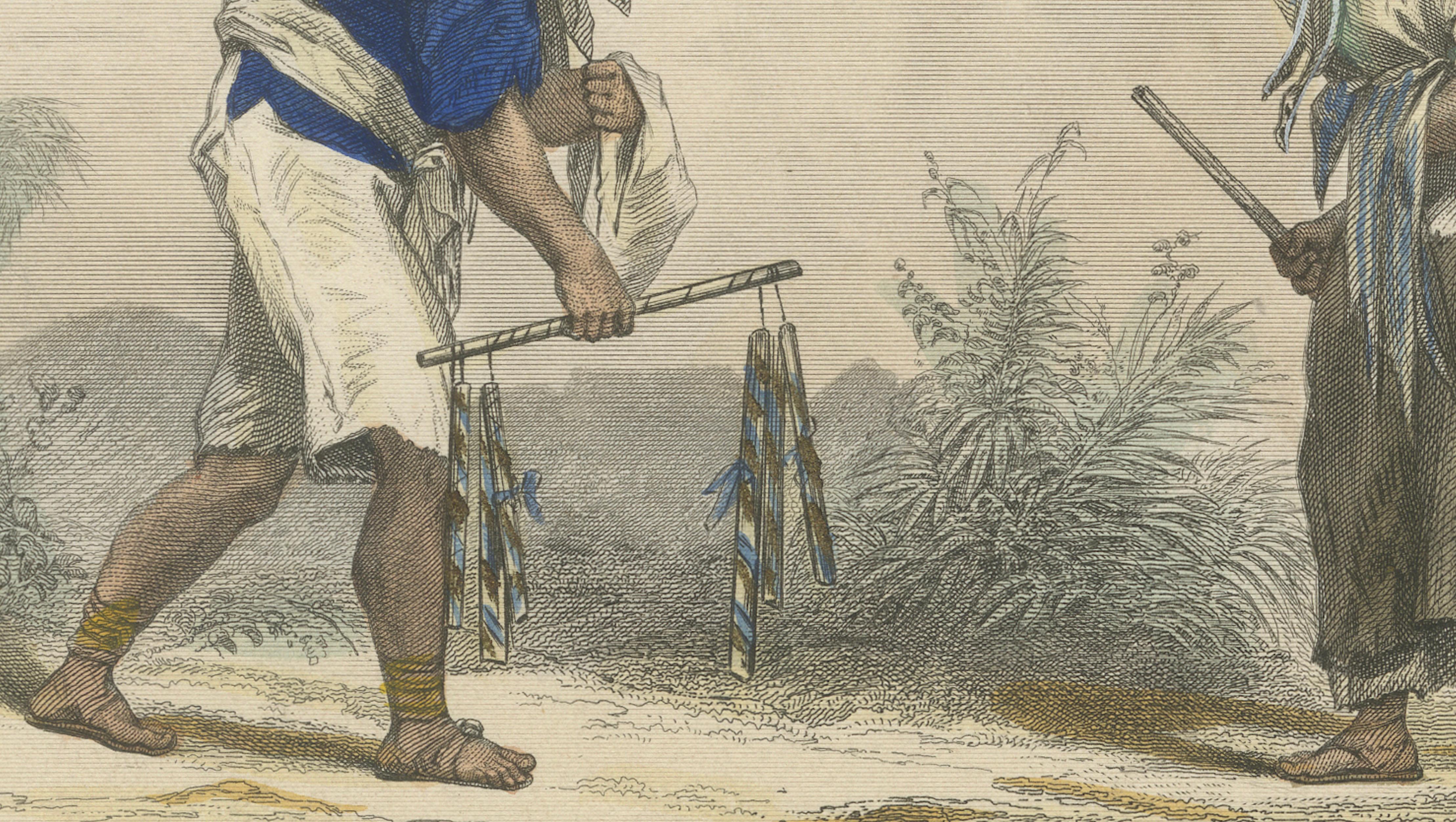 Mexican Market Indian and Firewood Seller, Hand-Colored Costume Print, 1865