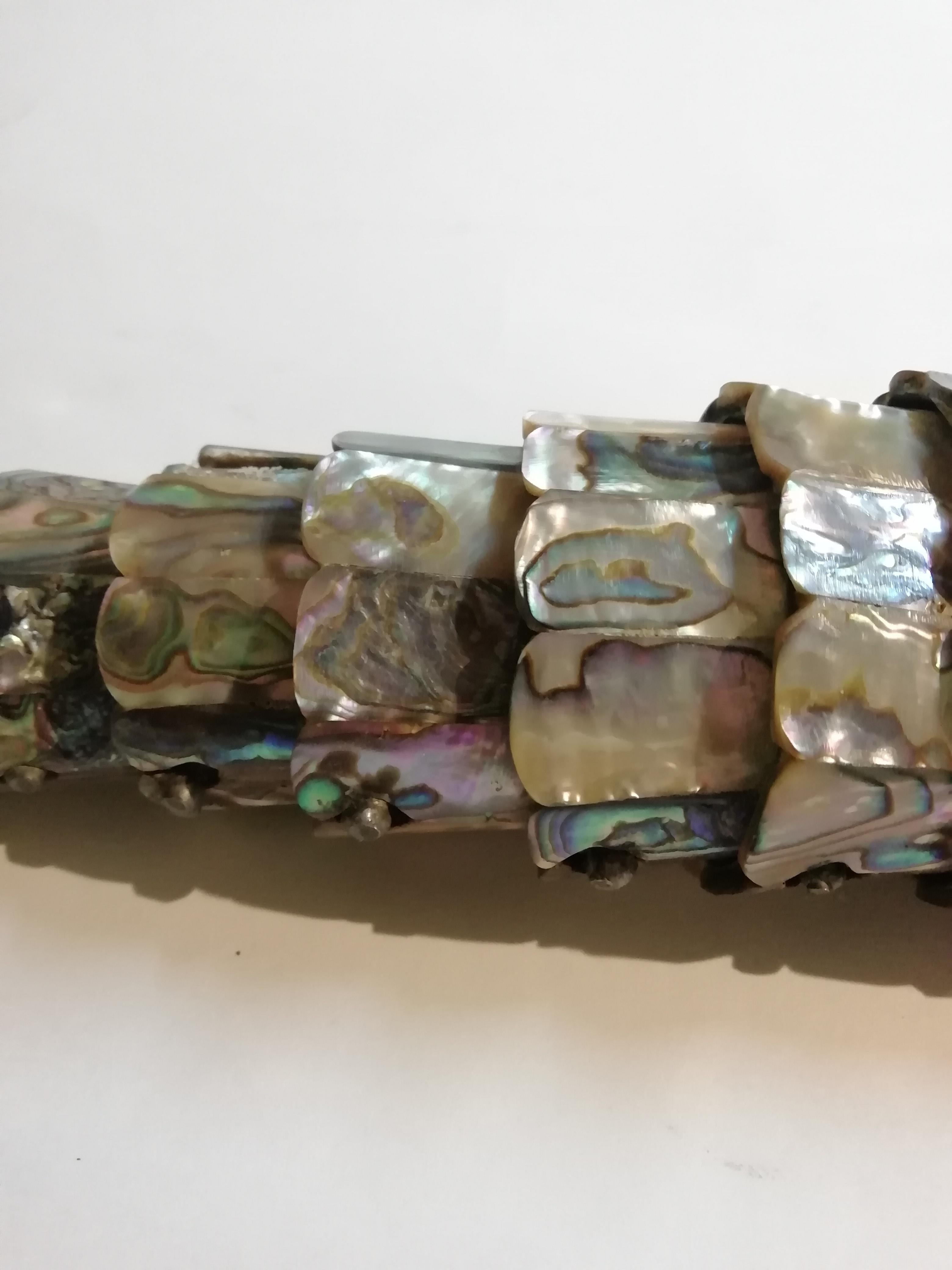 Mexican MCM Los Castillo Abalone Shell and Brass Fish In Good Condition In Mexico City, MX