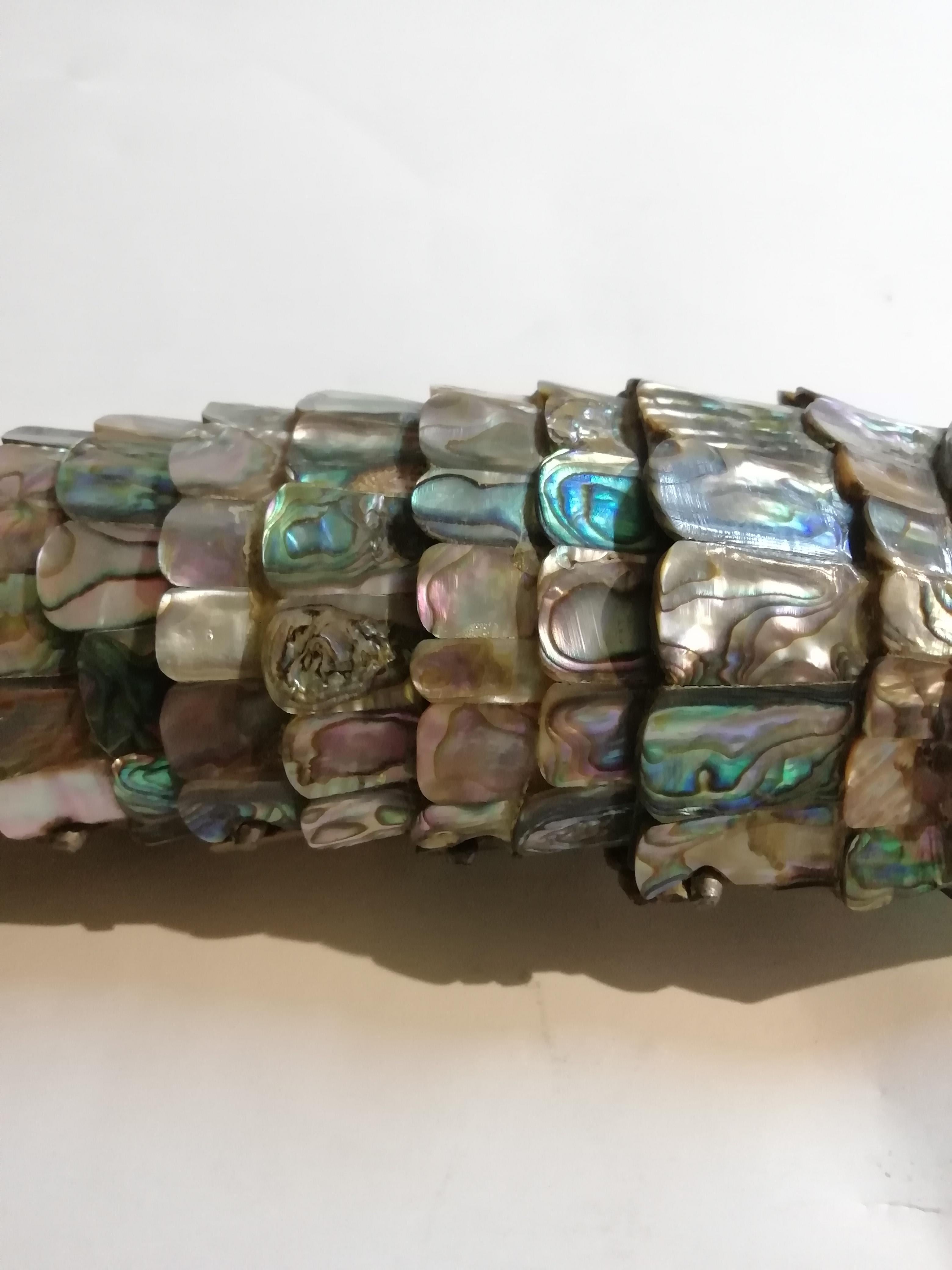 Mid-20th Century Mexican MCM Los Castillo Abalone Shell and Brass Fish