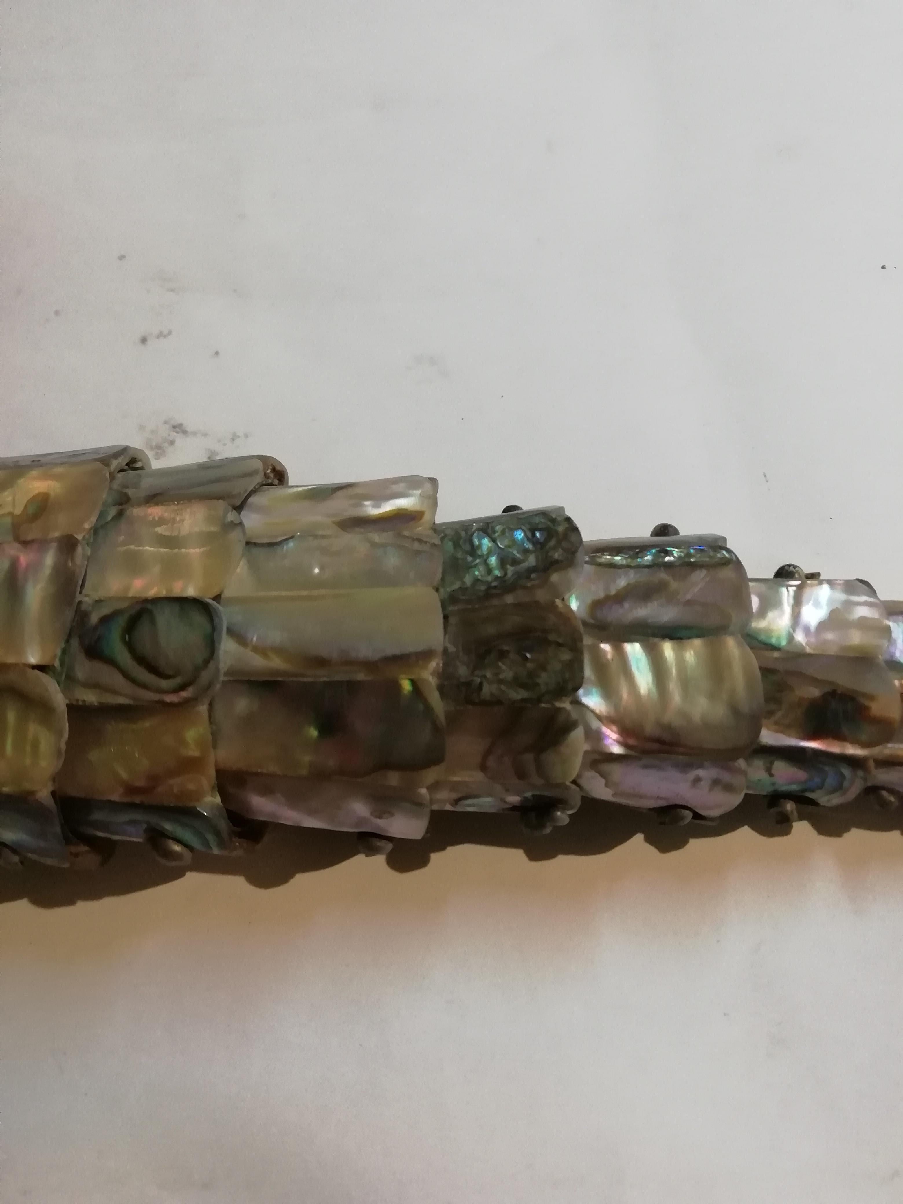 Mexican MCM Los Castillo Abalone Shell and Brass Fish 3