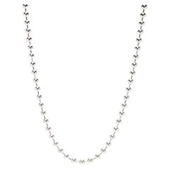 Retro Mexican Medium Bead Chain Necklace, Sterling Silver, Silver 