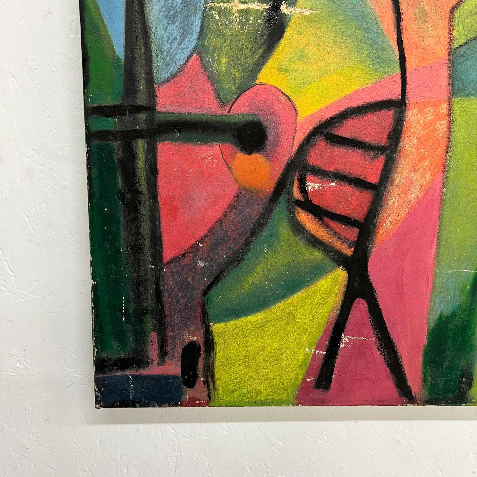 Peinture à l'huile abstraite de Pedro Coronel, style artistique des années 1960, Gustavo Bon état - En vente à Chula Vista, CA