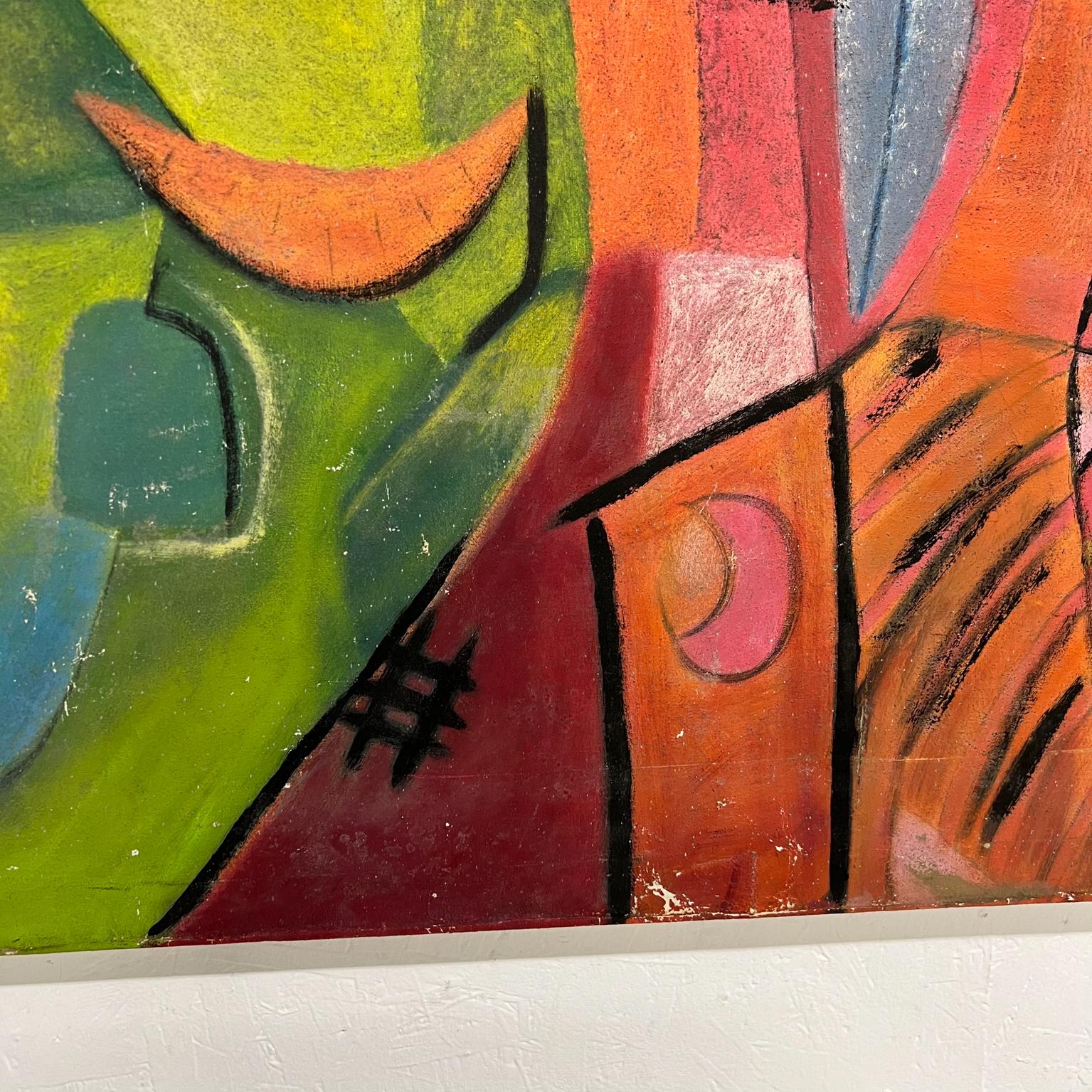 Milieu du XXe siècle Peinture à l'huile abstraite de Pedro Coronel, style artistique des années 1960, Gustavo en vente