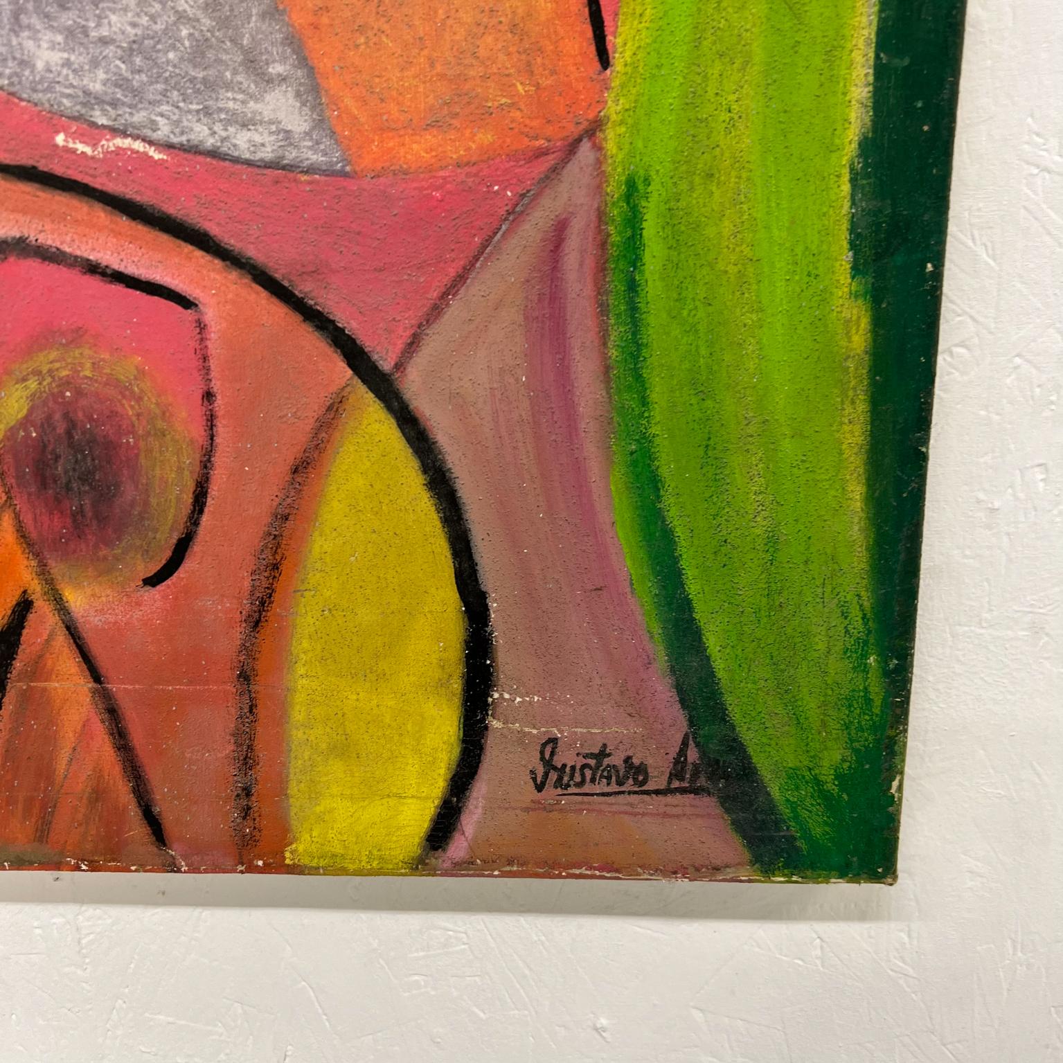 Peinture à l'huile abstraite de Pedro Coronel, style artistique des années 1960, Gustavo en vente 1