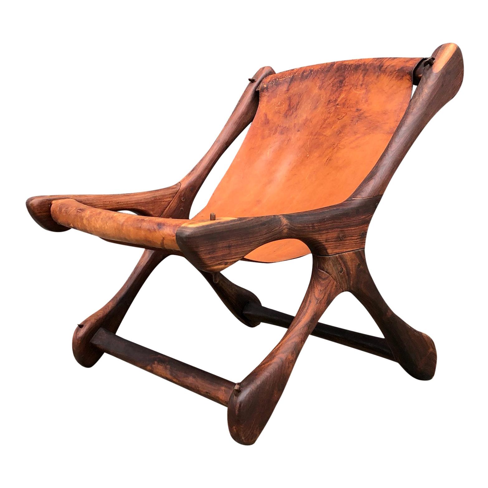 Mexican Midcentury Don Shoemaker Leather Sling Chair