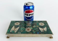 Mexican Mid-century Mixed Metals, Stone "Butterfly" Lined Box