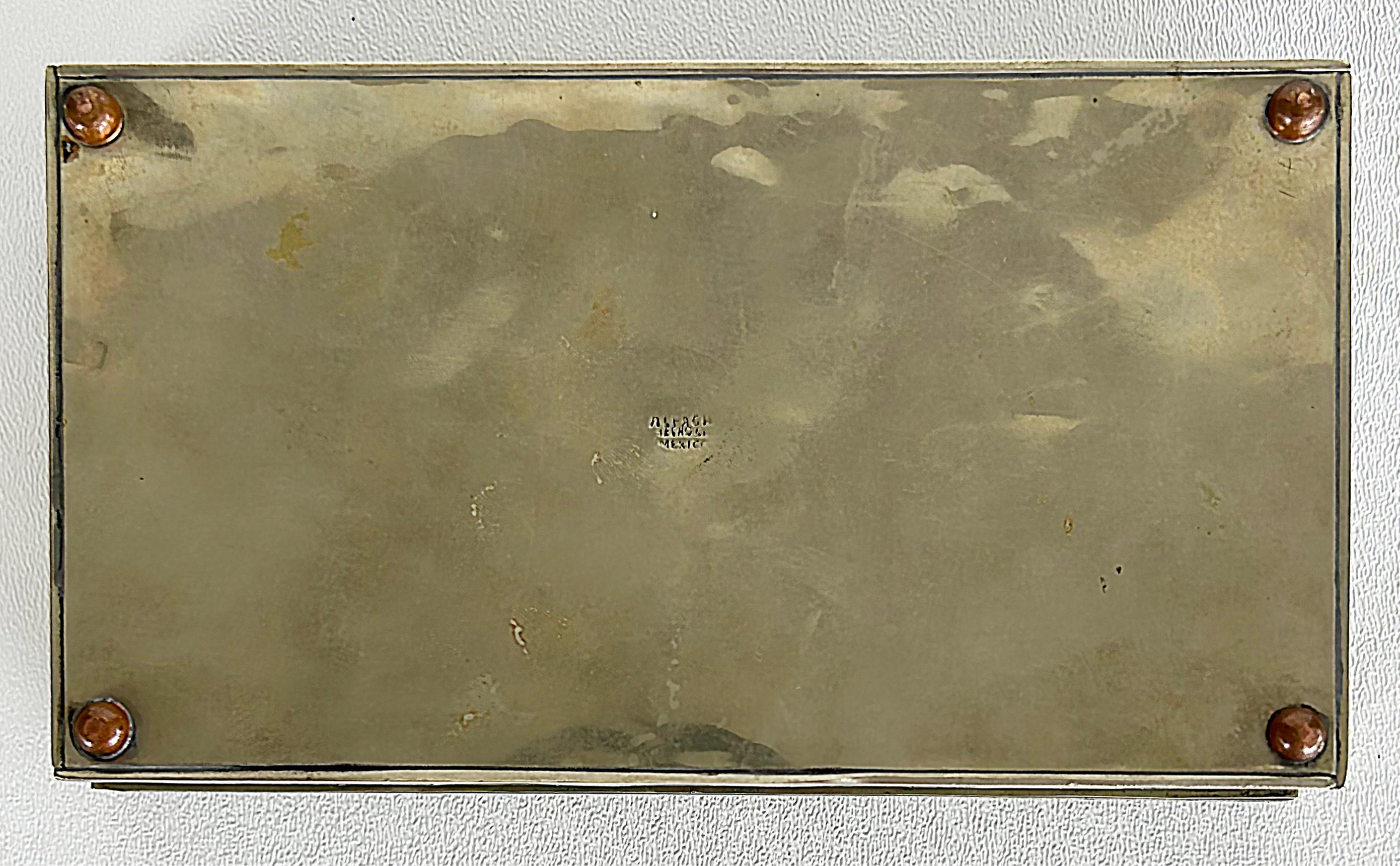 Mexican Mid-Century Modern Abalone Shell Box, Alpaca Silver For Sale 2