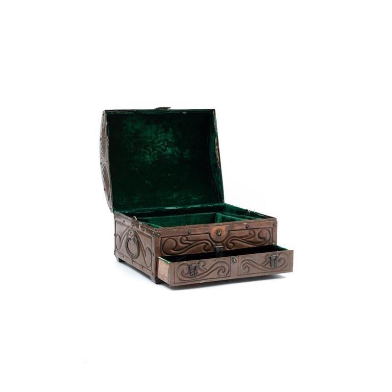 Mexikanische Mid-Century Modern Embossed Copper Jewel Box im Angebot 5