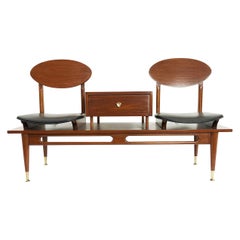 Mexican Mid-Century Modern Telephone Bench by Eugenio Escudero