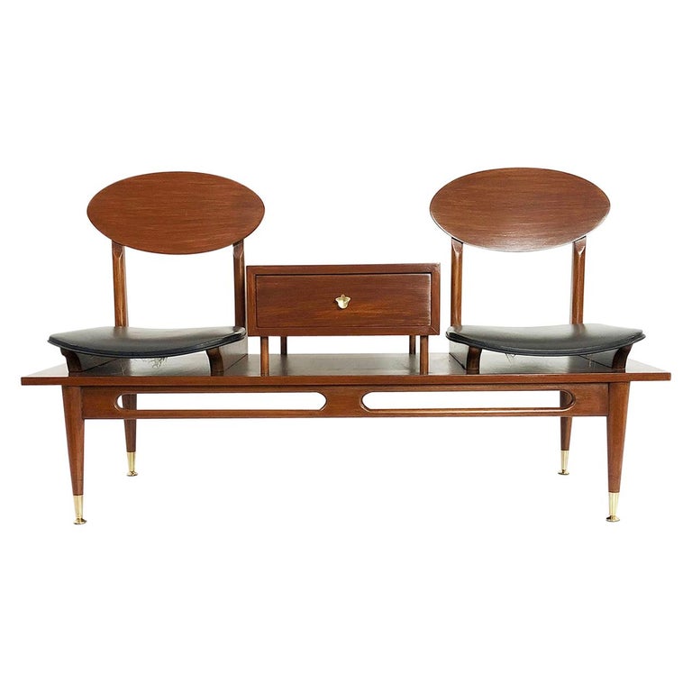 Mexican Mid-Century Modern Telephone Bench by Eugenio Escudero at 1stDibs