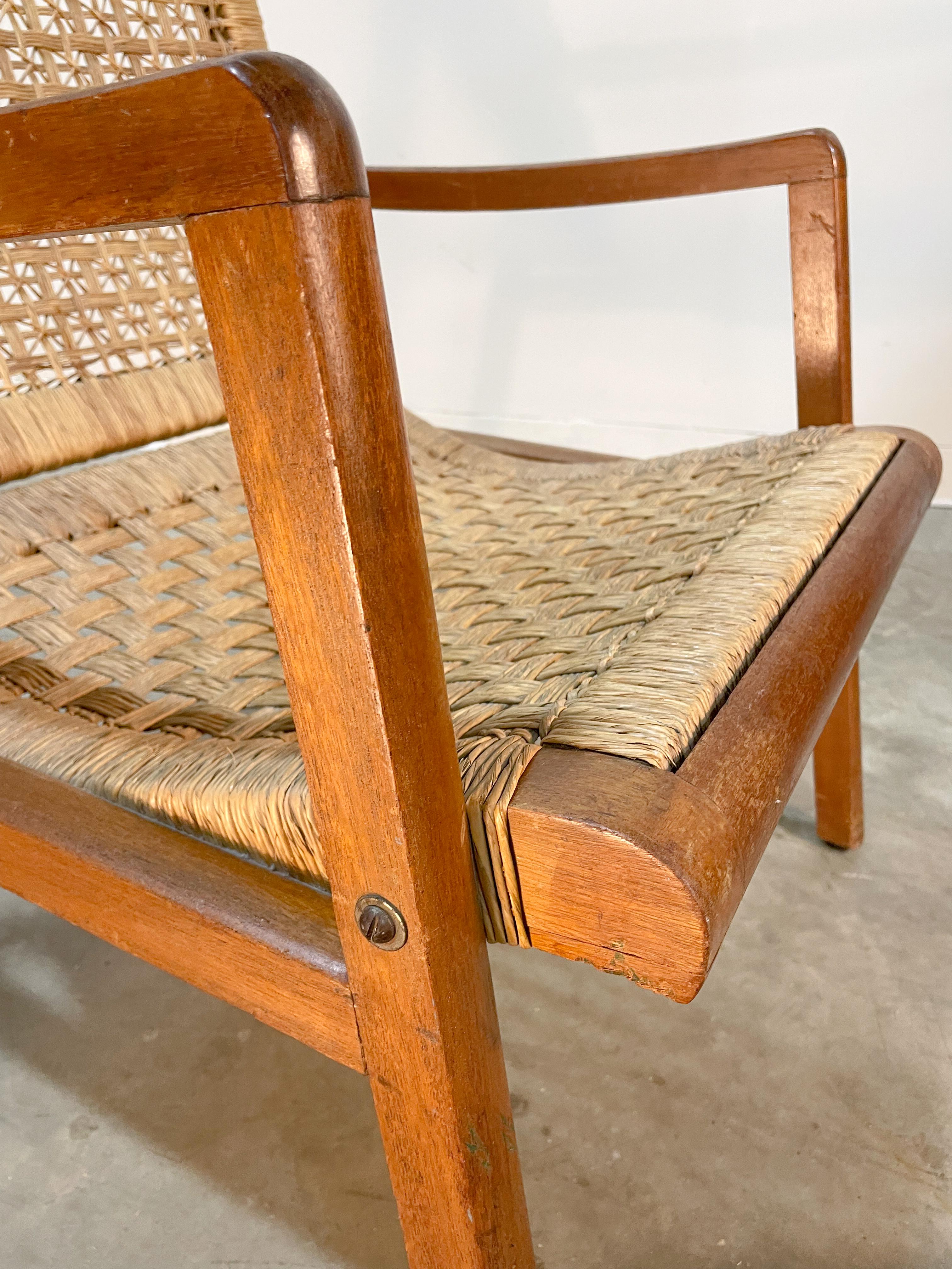 Mexican Mid-Century Modern Woven Lounge Chair 2