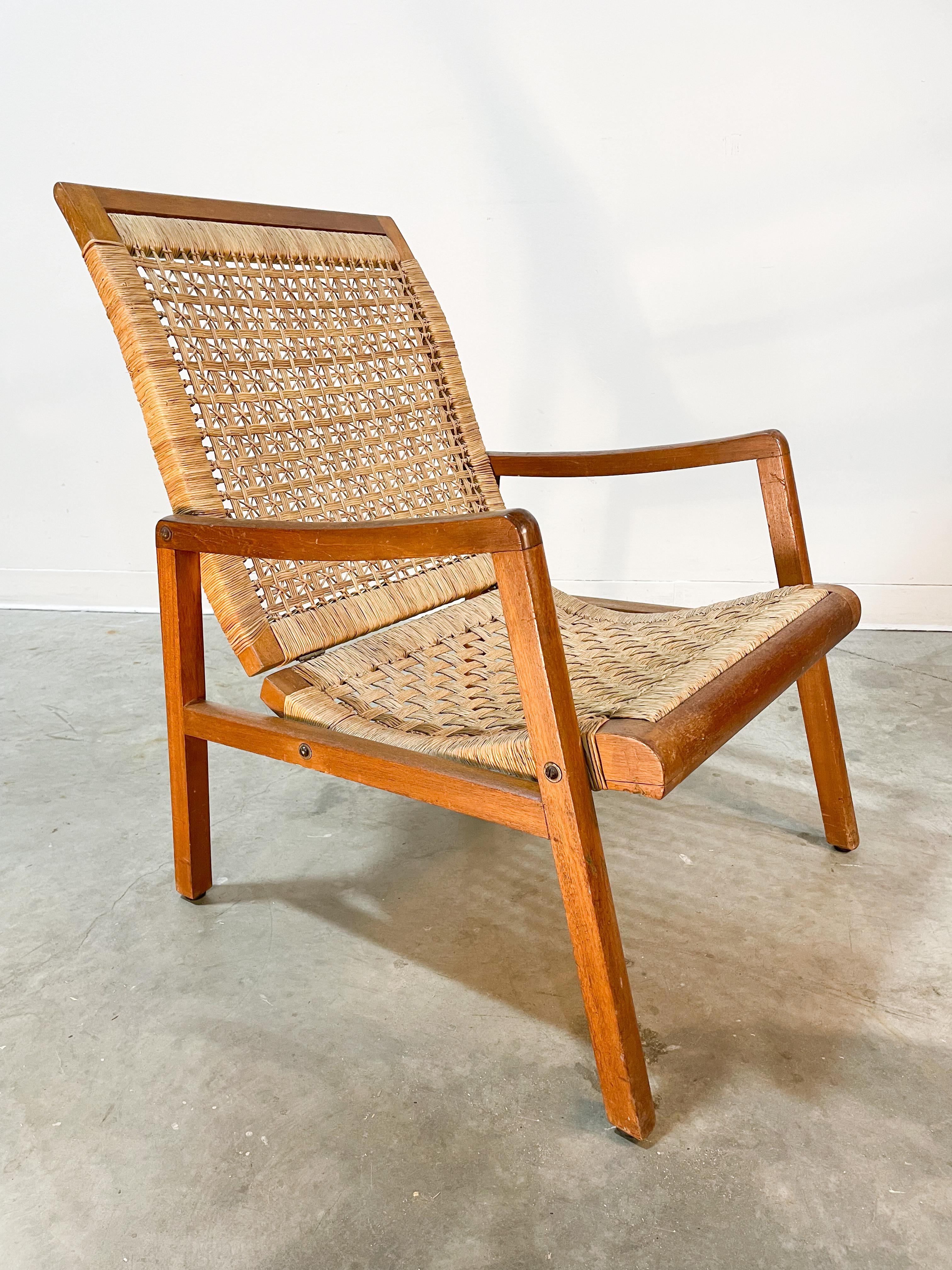 Mexican Mid-Century Modern Woven Lounge Chair 1
