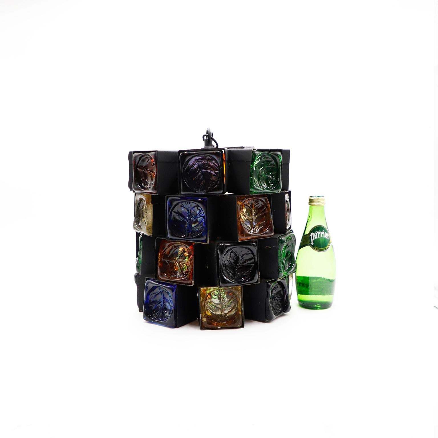 Art Glass Mexican Mid-Century Modernist Feders Pendant Light For Sale