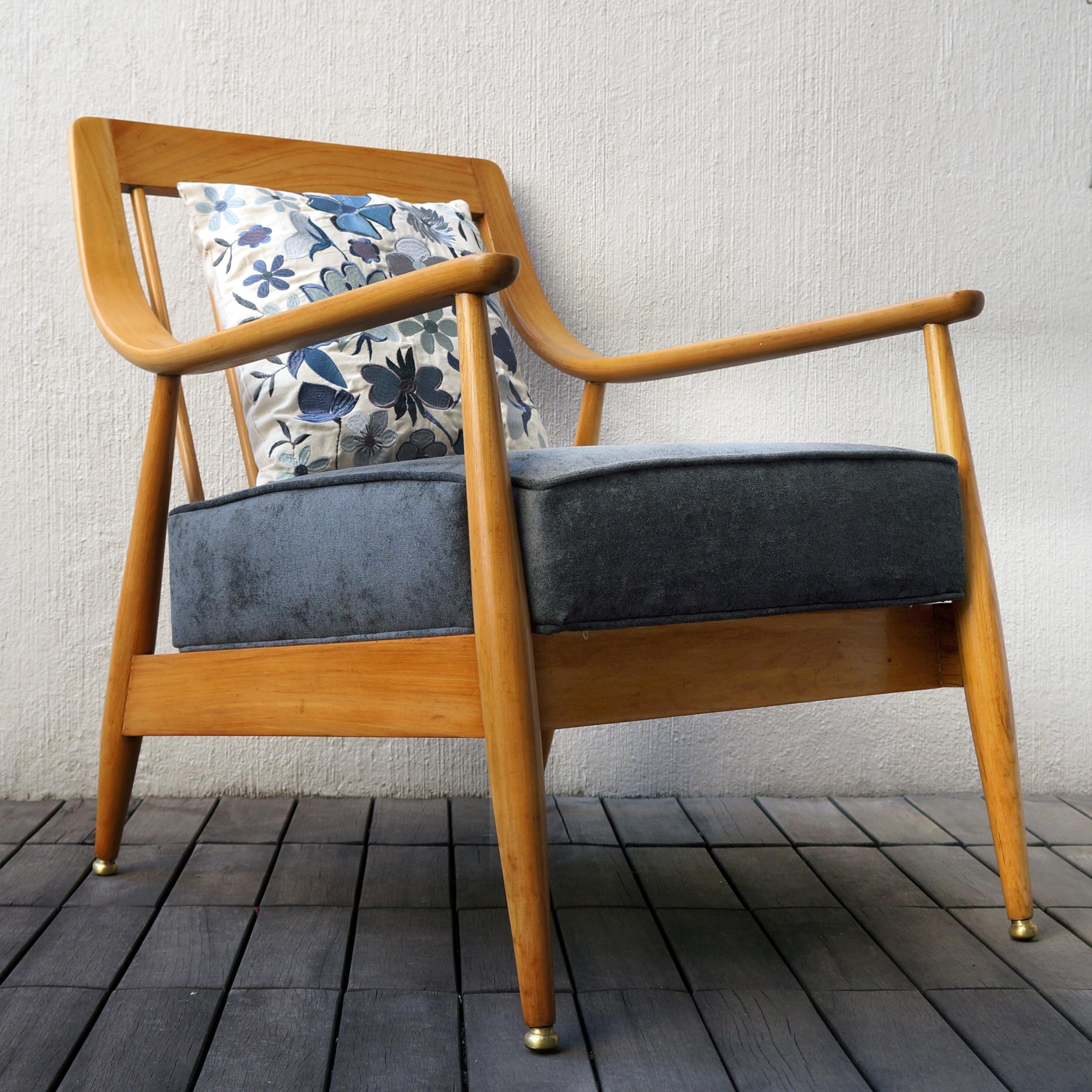 Fabric Mexican Midcentury Lounge Chair, “Malinche