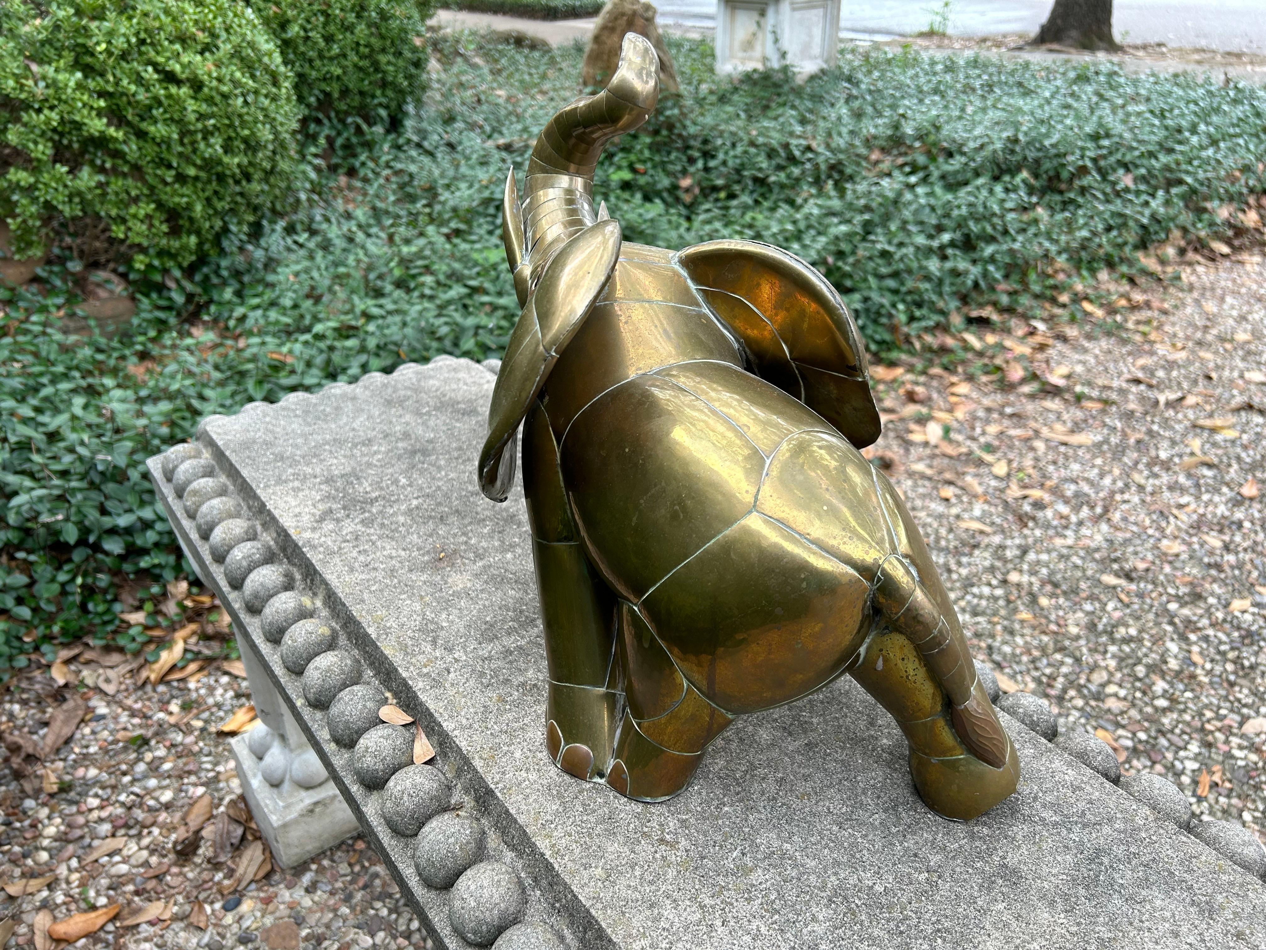 Mexican Modern Brass Sculpture Of An Elephant By Sergio Bustamante 2