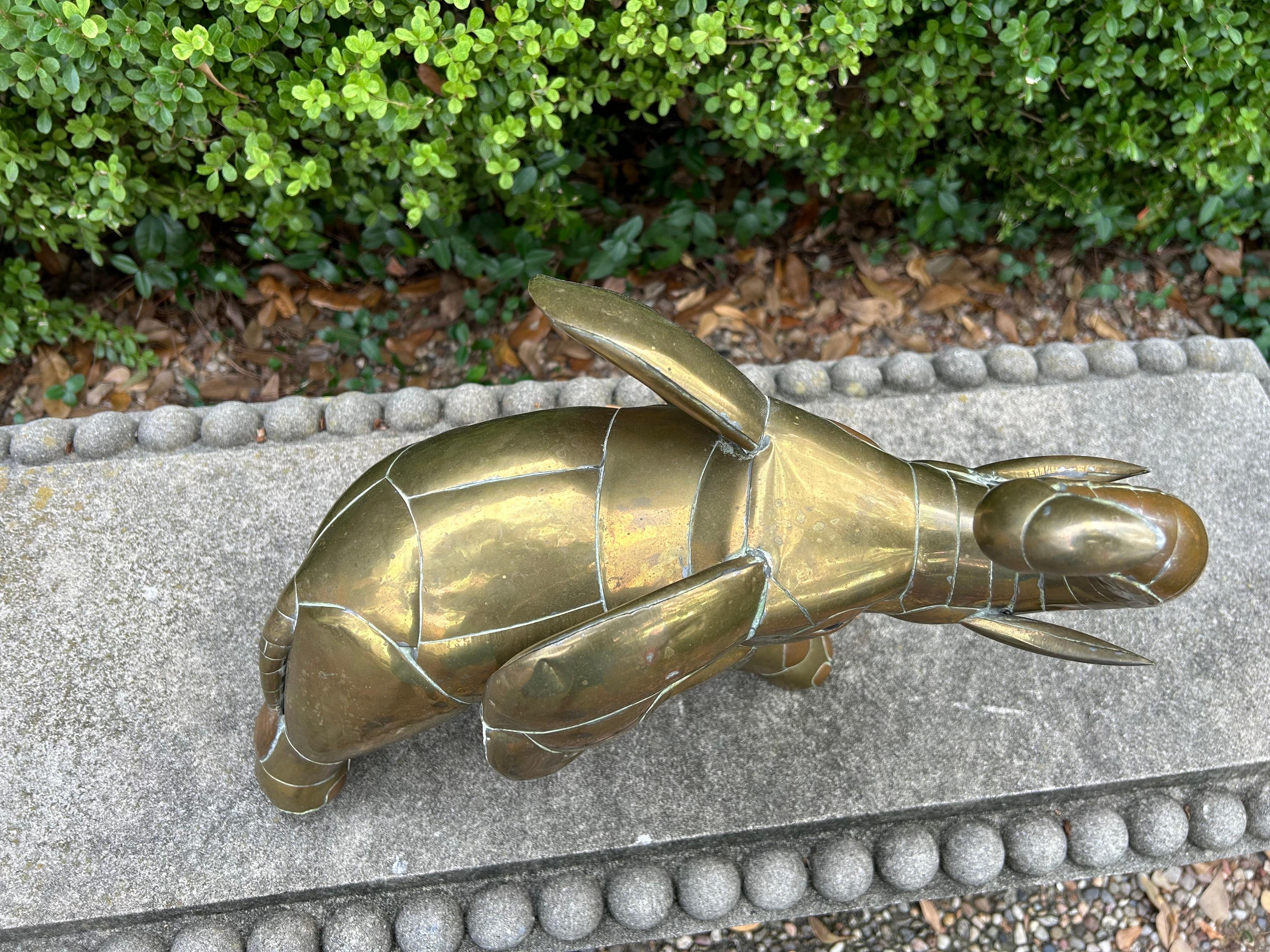 Mexican Modern Brass Sculpture Of An Elephant By Sergio Bustamante 3