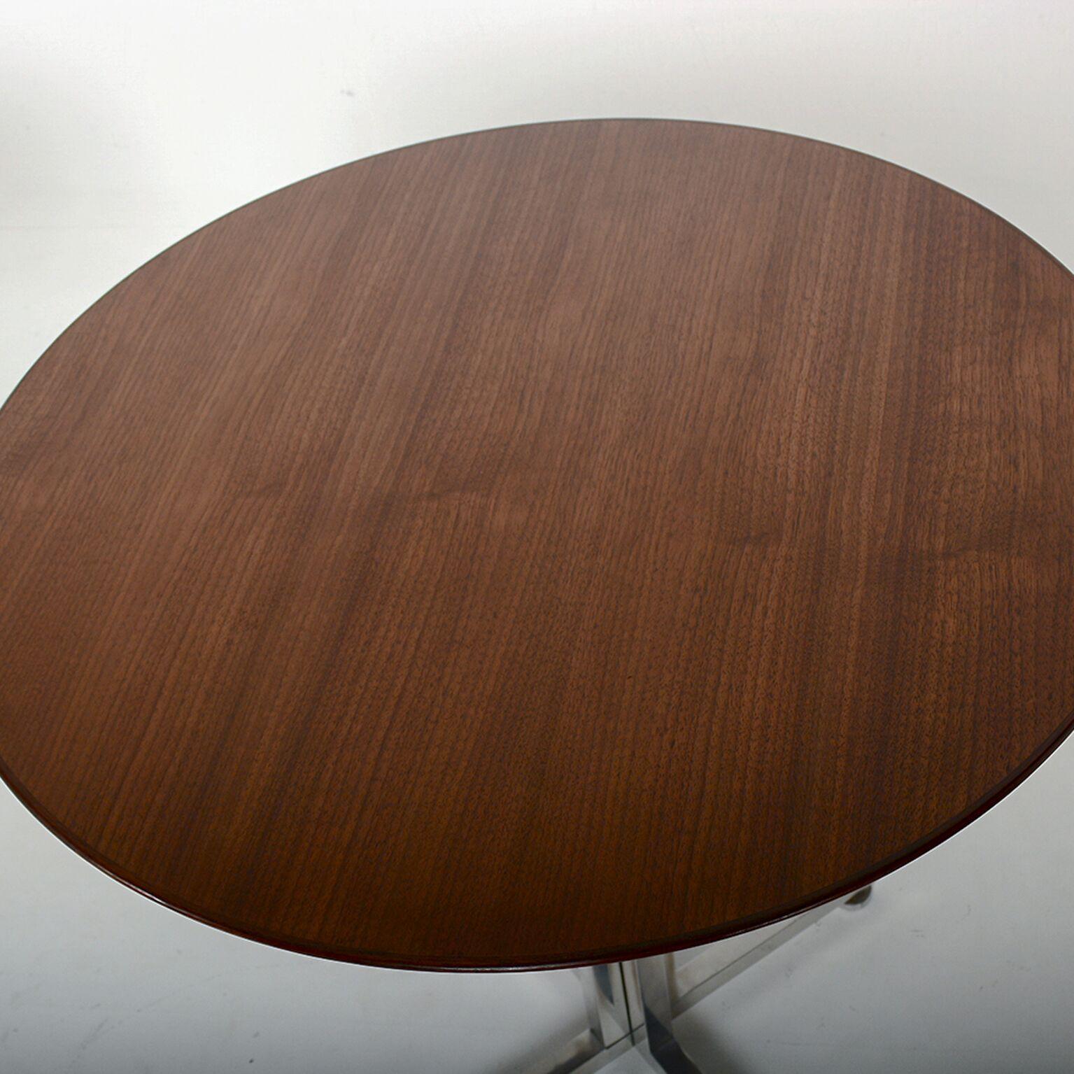 Mexican Modern Classic Knoll Style Side Tables Aluminum Walnut, 1960s 2