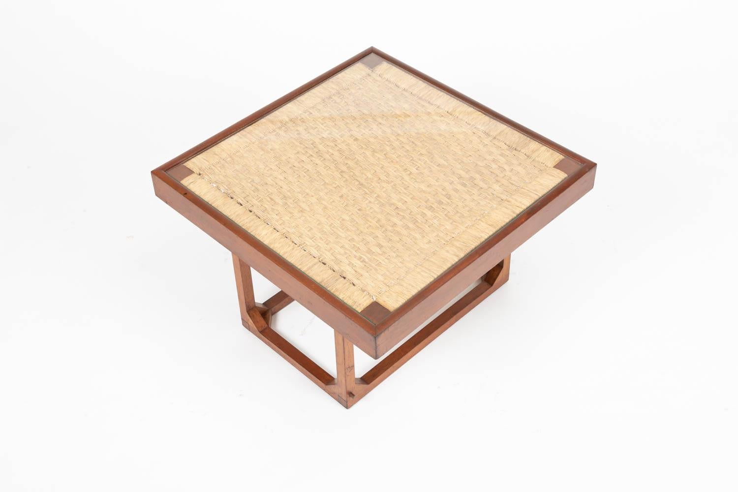 Rattan Mexican Modern Convertible Coffee/Dining Table by Michael van Beuren for Domus