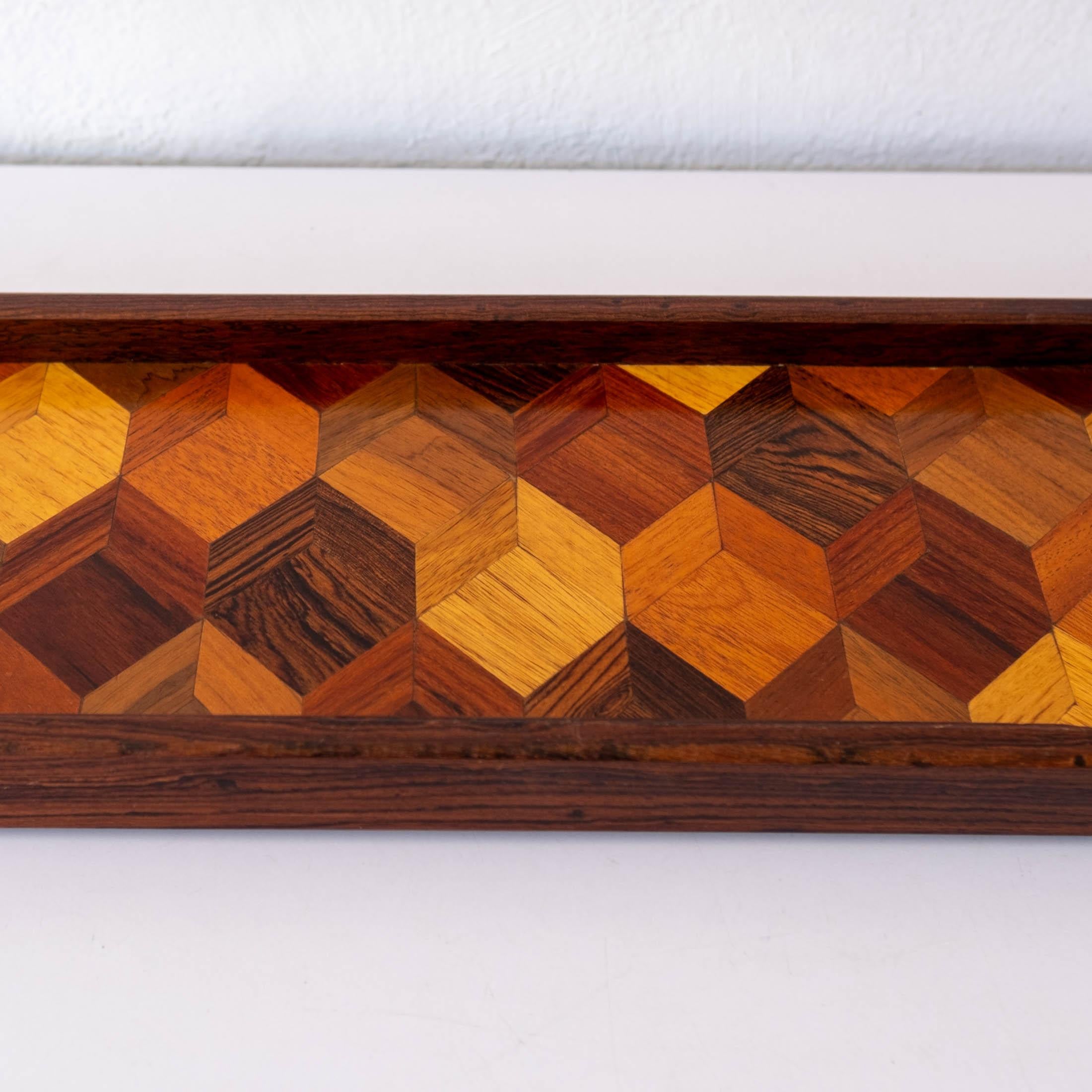 Mexican Modern Don Shoemaker Inlaid Wall Mount Bar Tray For Sale 3