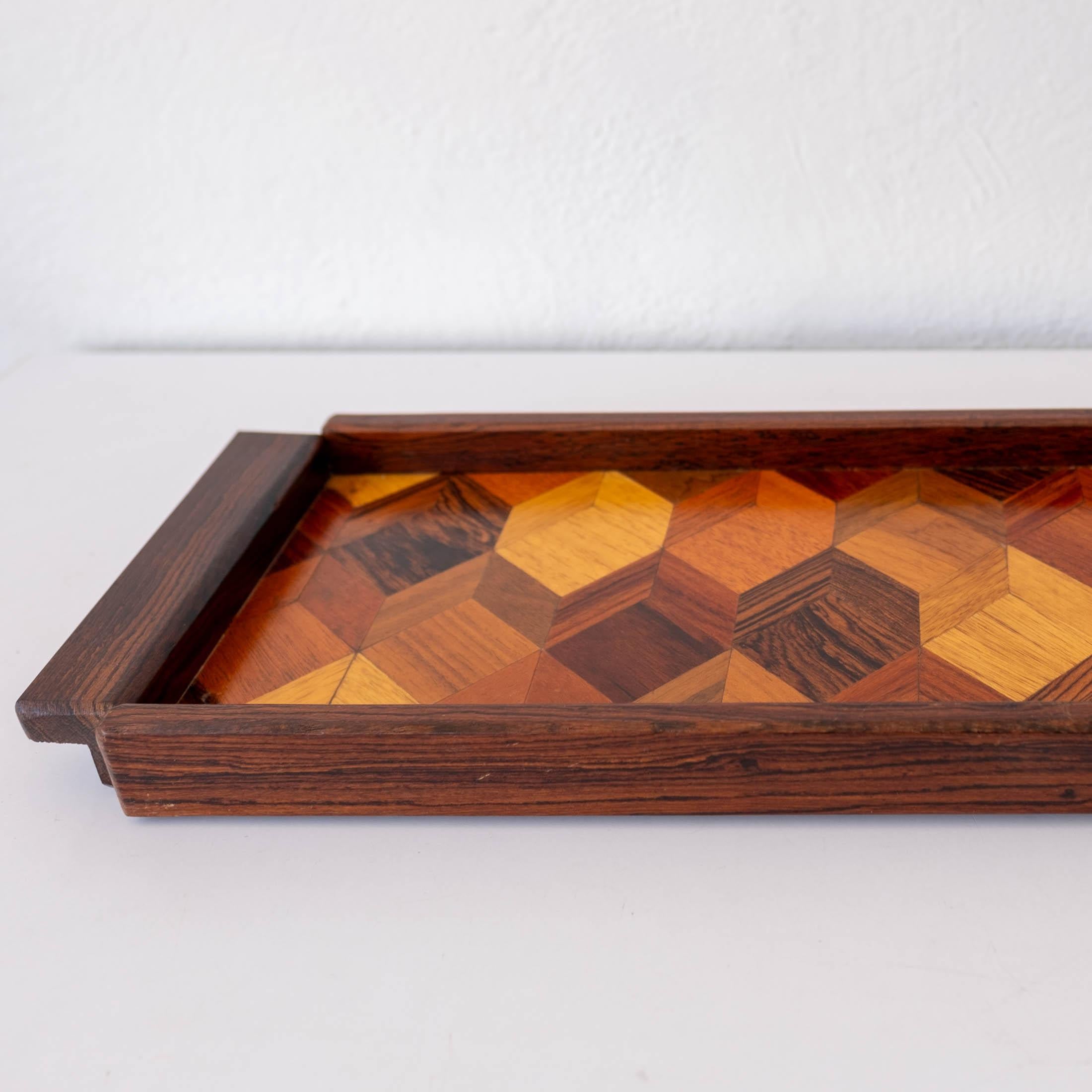 Mexican Modern Don Shoemaker Inlaid Wall Mount Bar Tray For Sale 2