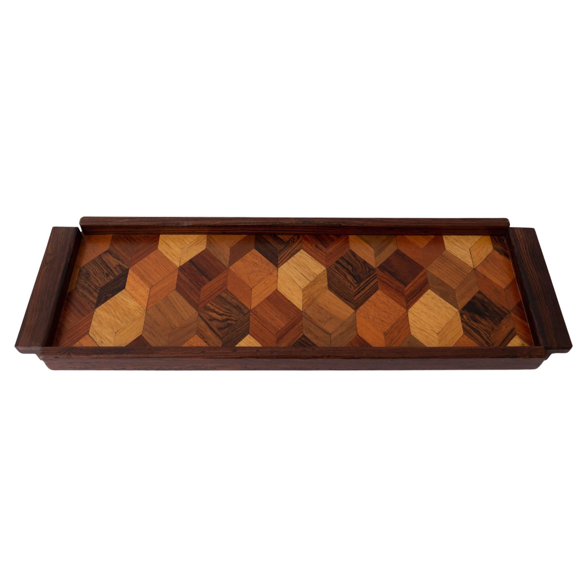 Mexican Modern Don Shoemaker Inlaid Wall Mount Bar Tray