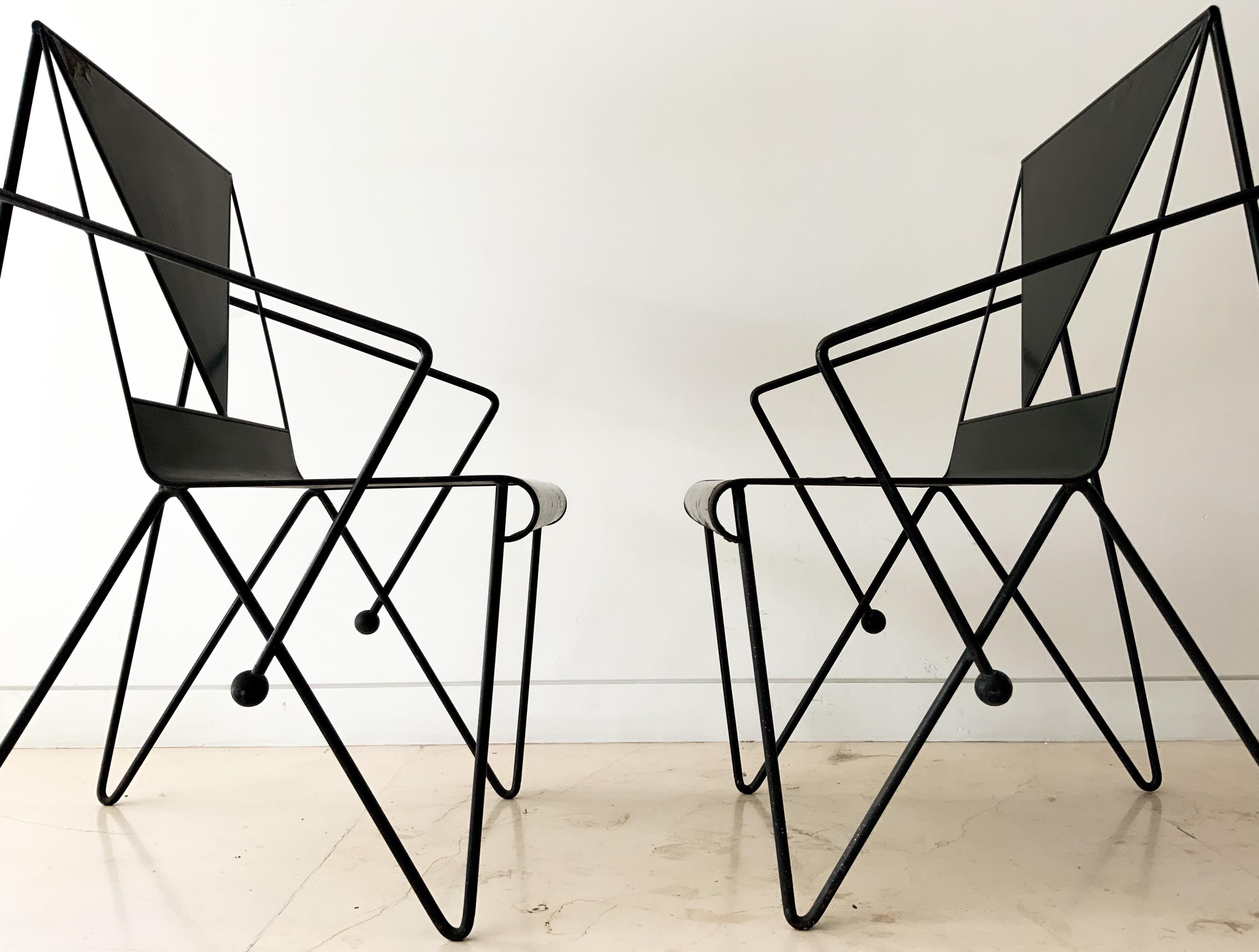 Mexican Modern Iron Chairs For Sale 1