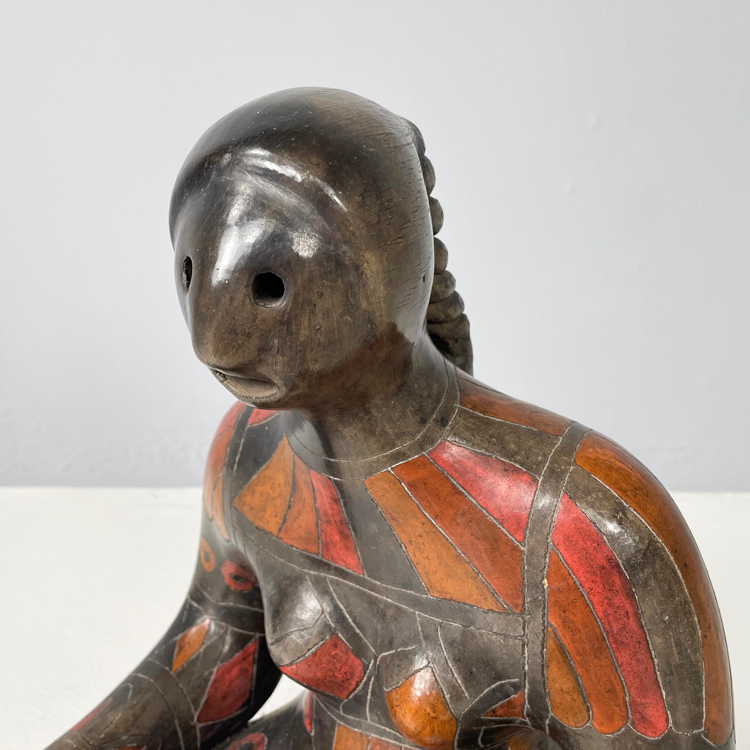 Late 20th Century Mexican modern Terracotta sculpture of a woman by Manuel Felguerez, 1980s For Sale