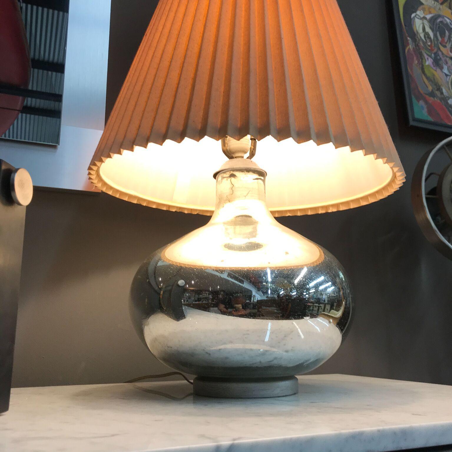 1950s Modern Mercury Glass Table Lamp Mexico City  In Good Condition For Sale In Chula Vista, CA