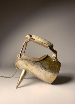 Mexican Modernism Stamped 925 Silver Wine/Barware Bottle Holder Los Castillo