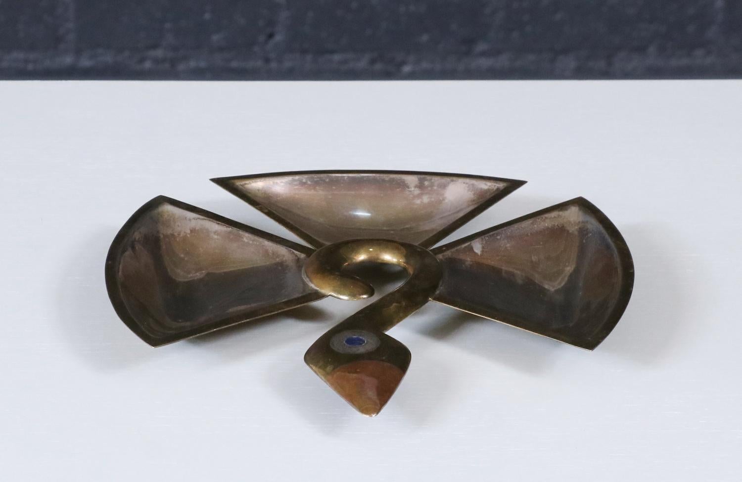 Mexican Modernist Abstract Bird Tray by Los Castillos In Excellent Condition For Sale In Los Angeles, CA